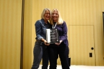 Jeanette Gilbreath awards Donna Montgomery Thom with 2017 Craftsmanship Award