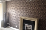 Contemporary Geometric Wallpaper - Fireplace Wall