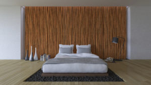 Bed And Bamboo Wall